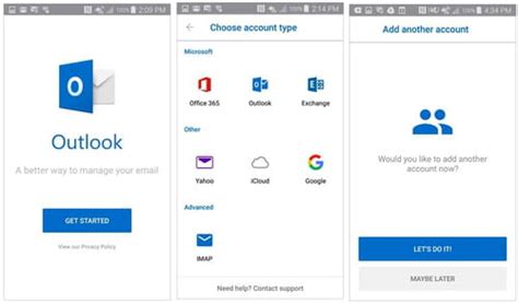 setup outlook app android, Outlook for android setup instructions