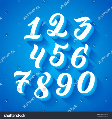 shadow numbers calligraphy, Writing numbers in shadow lettering