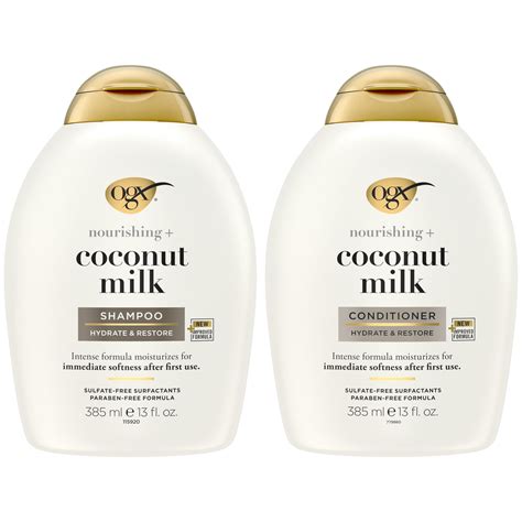 shampoo and conditioner coconut, Ogx coconut milk shampoo + conditioner combo(385ml x 2) : amazon.in: beauty