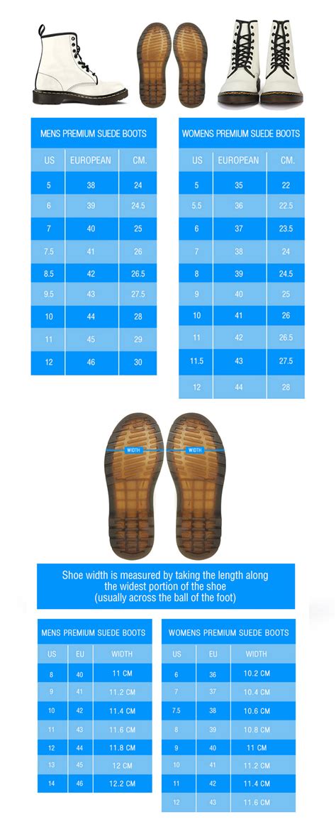 shoe to boot size chart