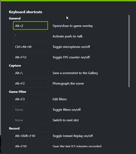 shortcut key for nvidia, Highlights, freestyle and montage in geforce now