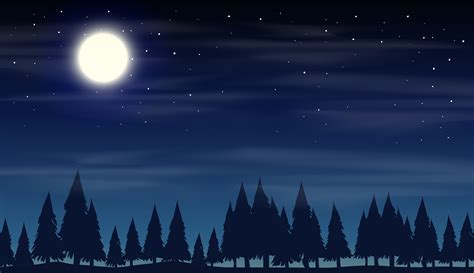 silhouette background night, Night scene silhouette vector woods sky clipart vecteezy graphics. Night scene with silhouette woods 298880 vector art at vecteezy