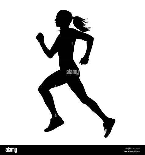 silhouette normal runner, Female runner silhouette vector at vectorified.com