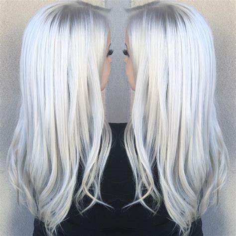 silver ice blonde hair