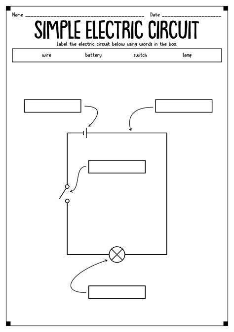 simple electrical circuit diagram worksheet 