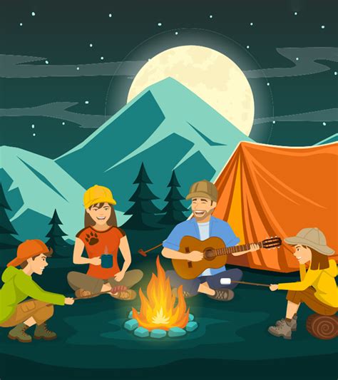singing around campfire