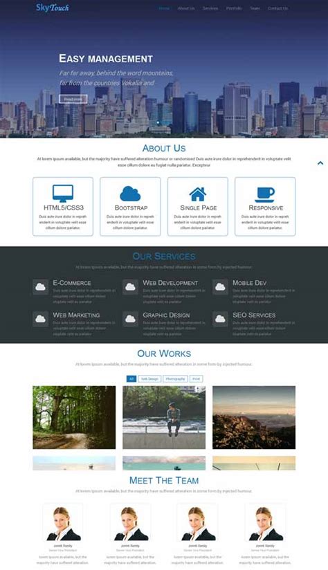 single centered html page template, 30+ one page website templates built with html5 & css3