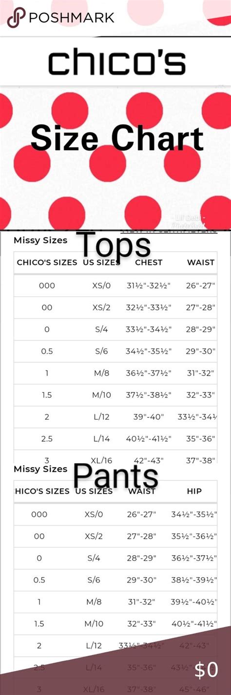 Size 1 Chicos Size Chart