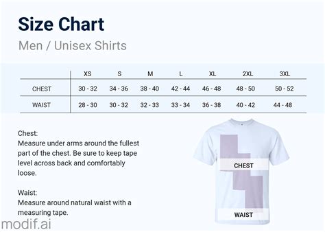 Size Chart For Shirts