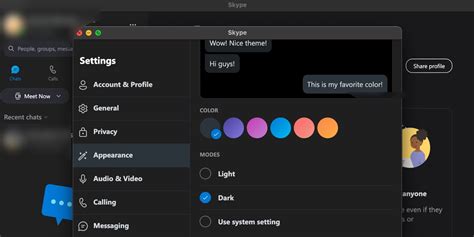 skype dark mode windows 10, 
