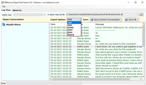 skype json viewer, 