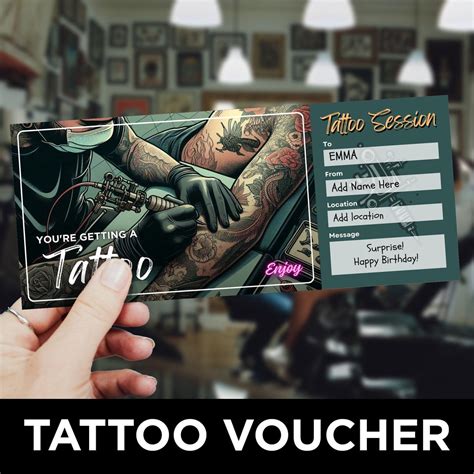 skype tattoo gift card, Tattoo gift certificate template