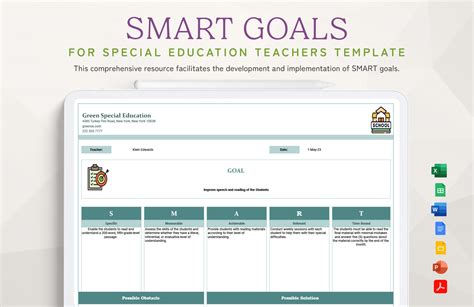 Smart Goals Template Education