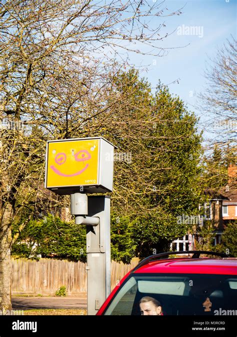 smiley-face speed camera, Smiley face, speed camera, caversham, reading, berkshire, england stock