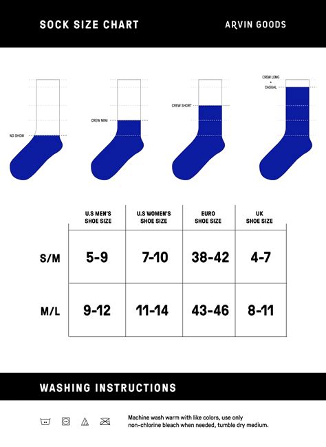 sock size shoe size