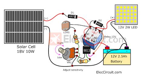 solar lamp wiring 