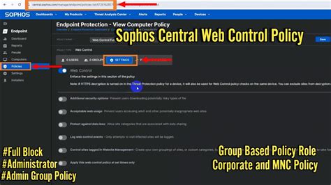 sophos central allow website, Sophos central unified management console network security