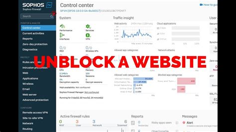 sophos central unblock website, Sophos central unified management console network security