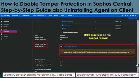 sophos disable tamper protection command line, Disable sophos central tamper protection