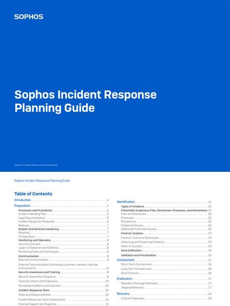 sophos incident response guide, Sophos incident response planning guide