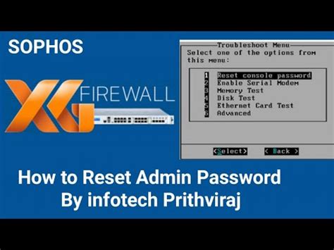 sophos xg reset admin password, Temper protection password sophos central