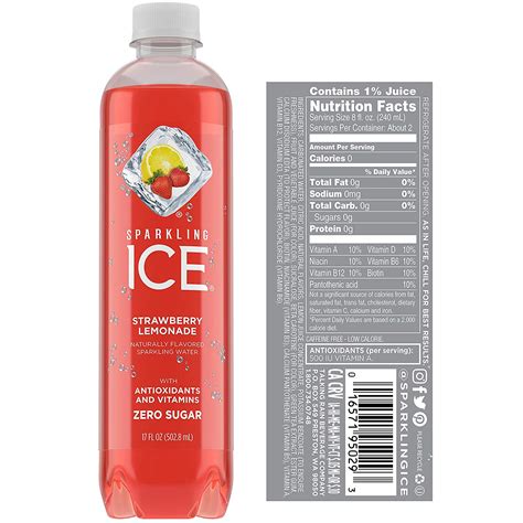 sparkling ice nutrition label
