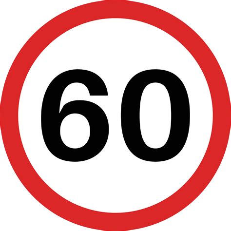 speed limit sign 60, Maximum mph 60mph idea prohibition prohibitory parkers theorytest. Maximum speed limit sign (60 mph)