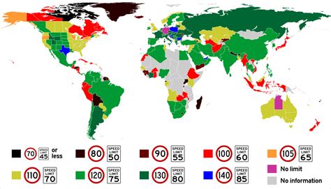 speed limits on map, Speed limits: fascinating map shows every country's maximum speed