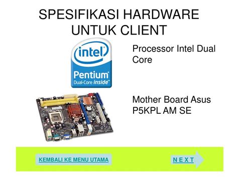 spesifikasi pc client, 