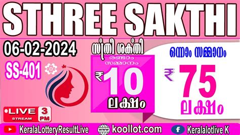 ss401 kerala lottery result