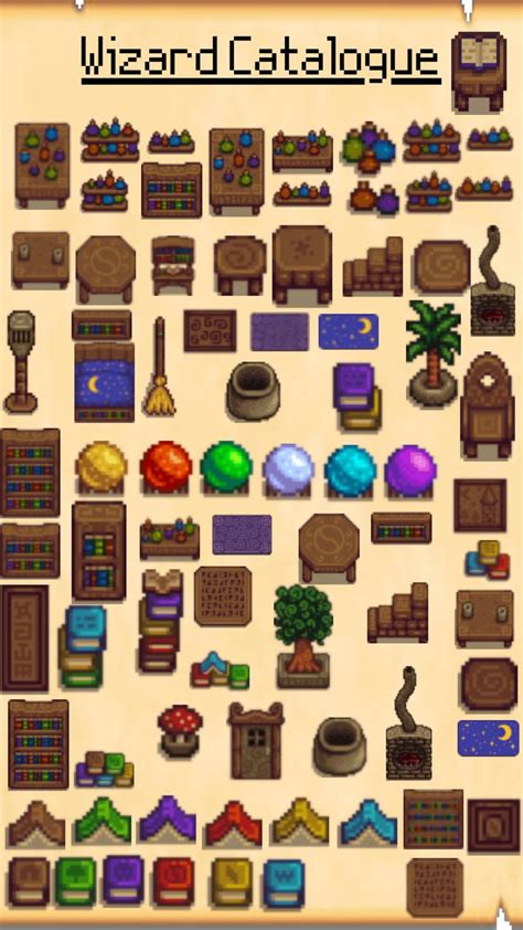 Stardew Valley Wizard Catalogue