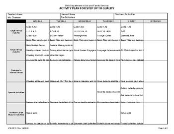 Step Up To Quality Lesson Plan Template