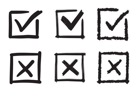 stick check mark and x, Stickers with check marks and x symbols stock illustration