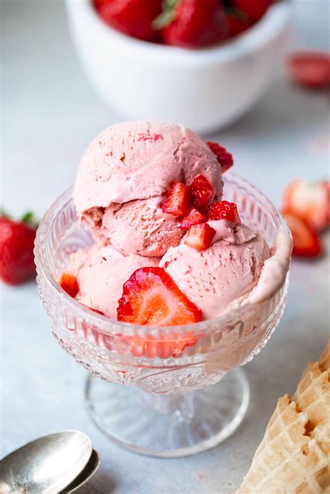 strawberries on ice cream