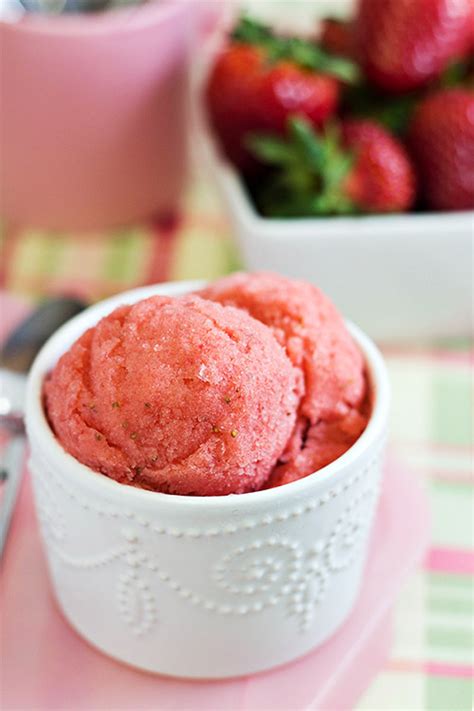 strawberry sorbet recipe without ice cream maker