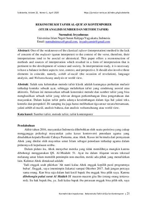 STUDI ANALISIS TERJEMAH TAFSIR JALALAIN KARYA KH AHMAD PDF Download