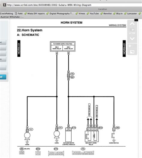 subaru horn wiring 