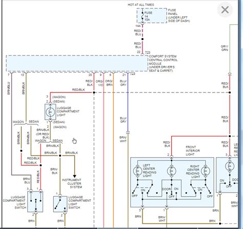 subaru interior light diagram 