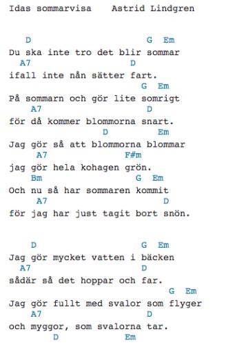 svenska låtar text och ackord