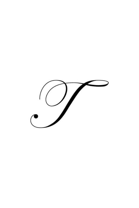 t letter elegant cursive calligraphy, 