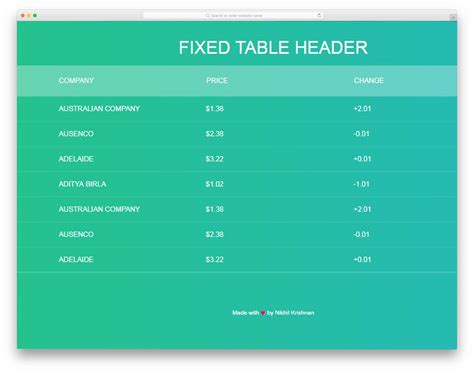 table header color css, Scară rulantă a merge la cumparaturi brevet metru anchetă puneți lână