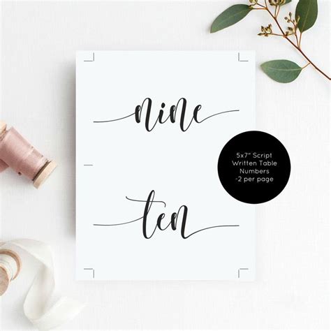 table one script calligraphy, Elegant script calligraphy table one reception table number