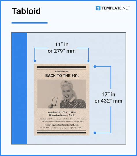 tabloid newspaper column size, Newspaper size