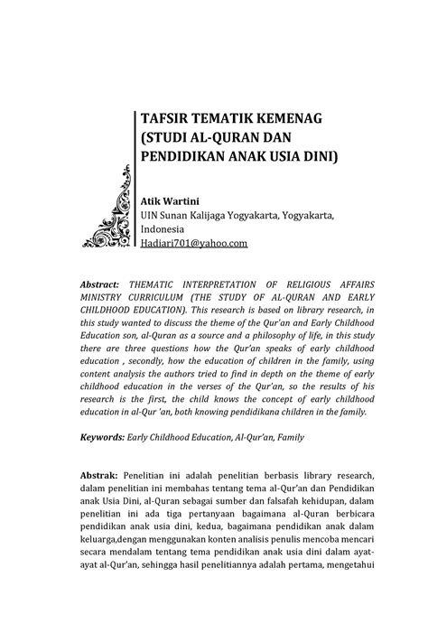 TAFSIR TEMATIK KEMENAG STUDI AL-QURAN DAN PENDIDIKAN â PDF Download