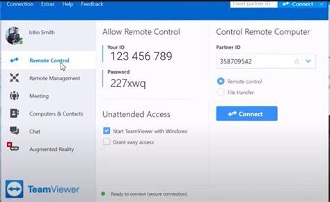 teamviewer allow remote control no password, For personal use