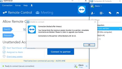 teamviewer blocked after timeout, Blocked teamviewer timeout. Licensed user getting connection blocked after timeout — teamviewer support