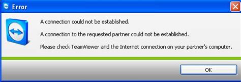 teamviewer connection could not be established, Connection could not be established. reason unknown.