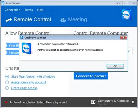 teamviewer connection not established, Connection not established authentication cancelled — teamviewer support