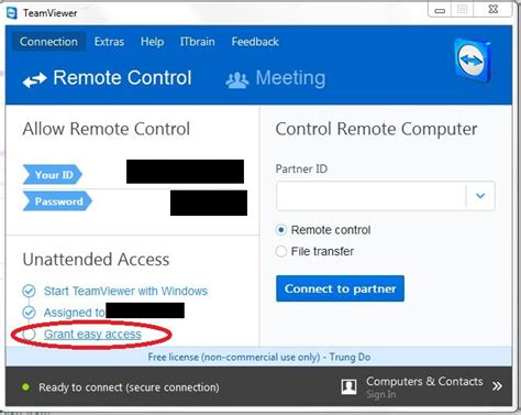 teamviewer easy access setup, Get teamviewer id
