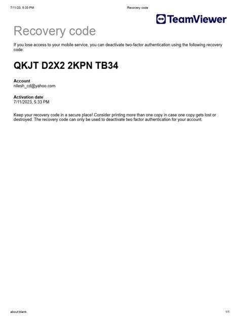 teamviewer lost recovery code, Teamviewer zero knowledge account recovery appunti dalla rete